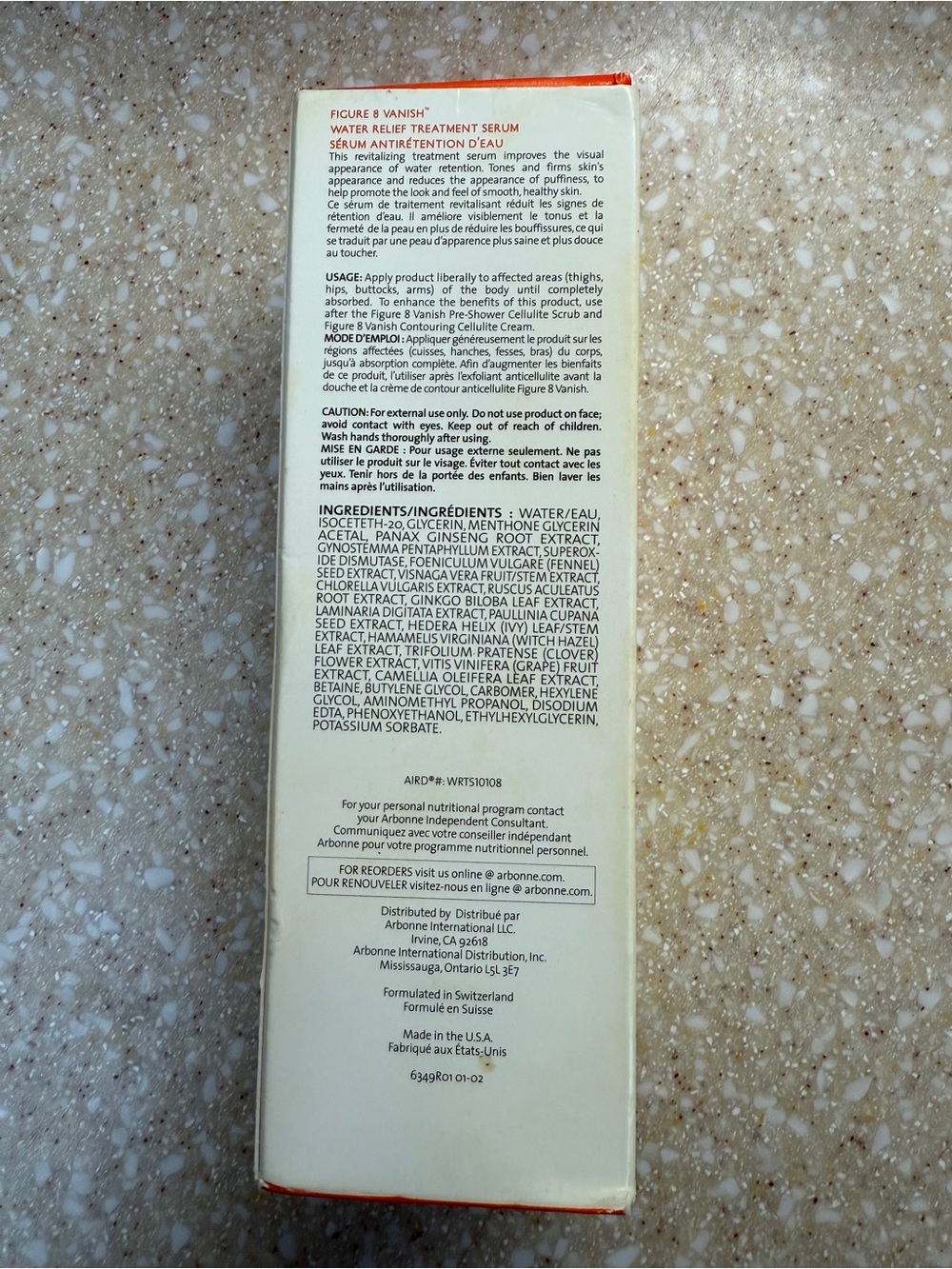 Arbonne Vanish Water Relief Treatment Serum 6FL White & Orange Box - Picture 8 of 11